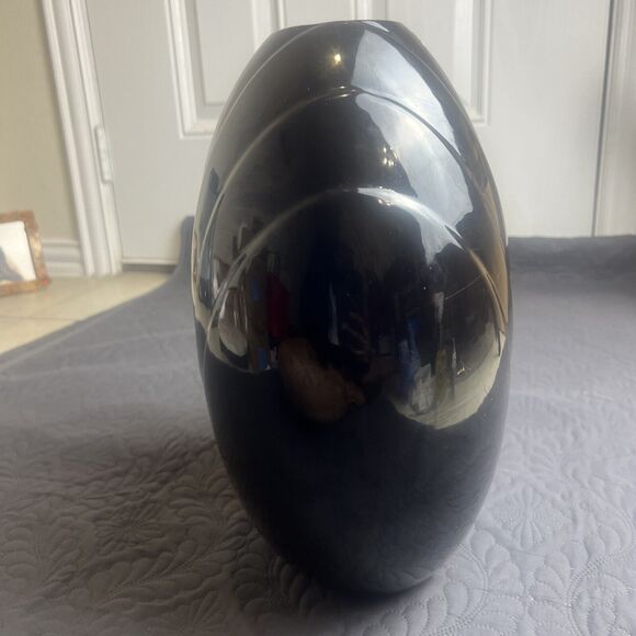 Vintage Royal Haeger Pottery Vase #4341 Ceramic 1980s Art Deco Black 15"H Decor - Picture 9 of 9